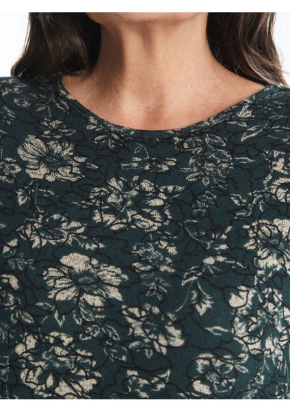 Yeni Sezon Bisiklet Yaka Desenli Uzun Kollu Kadın Bluz modelleri