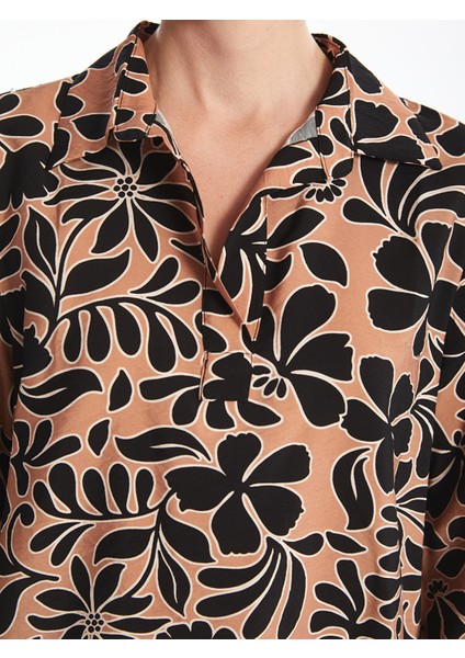 Yeni Sezon Gömlek Yaka Desenli Kadın Bluz fırsatları