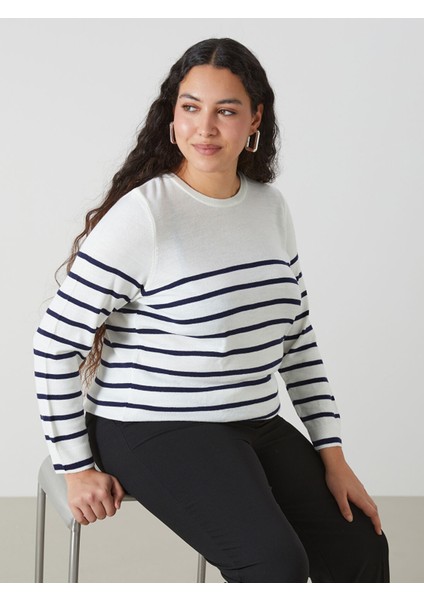 Yeni Sezon Bisiklet Yaka Çizgili Uzun Kollu Kadın Triko Kazak fiyatları