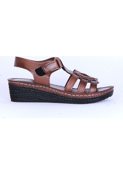 Moda Ayakkabı 184 Polero Dolgu Topuk Kadın Yazlık Sandalet