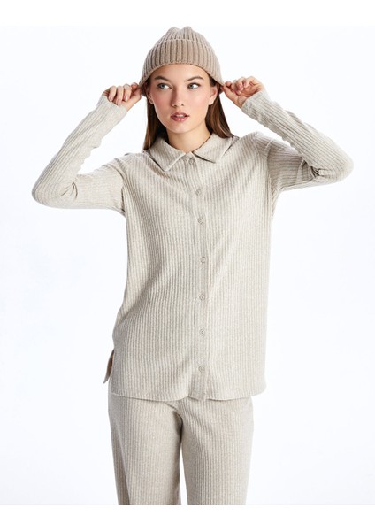 Yeni Sezon Düz Uzun Kollu Kadın Gömlek