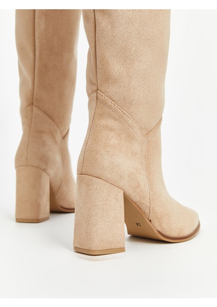 Yeni Sezon Deri Görünümlü Kadın Diz Üstü Çizme indirimleri