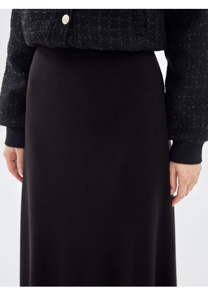 Yeni Sezon Beli Lastikli Dar Fit Kadın Triko Etek modelleri