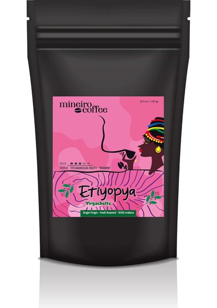 Mineiro Coffee Etiyopya Yirgacheffe Single Origin Moka Pot Kahve 250 gr
