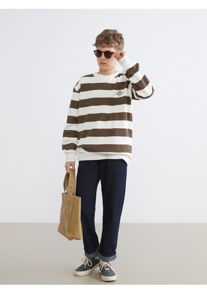 Yeni Sezon Bisiklet Yaka Erkek Çocuk Kalın Sweatshirt modelleri