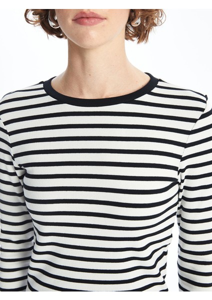 Yeni Sezon Bisiklet Yaka Çizgili Kadın Tişört modelleri