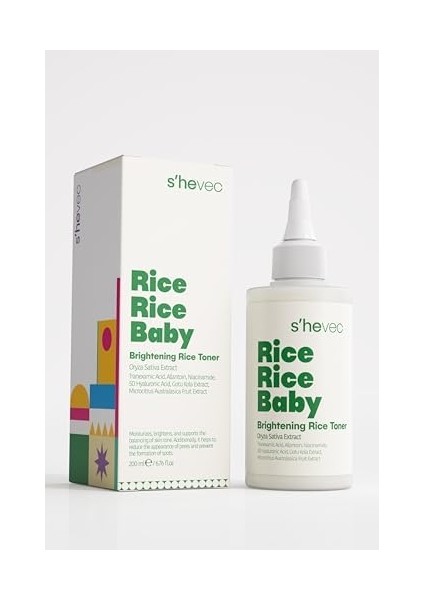 She Vec Rice Rice Baby – Aydınlatıcı Pirinç Tonik (%100 Vegan); fiyatları