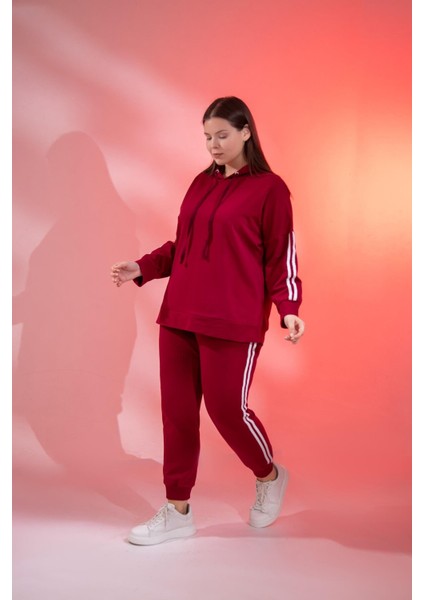 Büyük Beden Kapüşonlu 2 Iplik Eşofman Takım