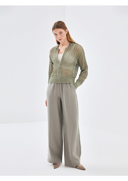 Yeni Sezon Bisiklet Yaka Ajurlu Kadın Triko Hırka fiyatları