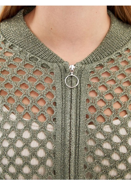 Yeni Sezon Bisiklet Yaka Ajurlu Kadın Triko Hırka modelleri