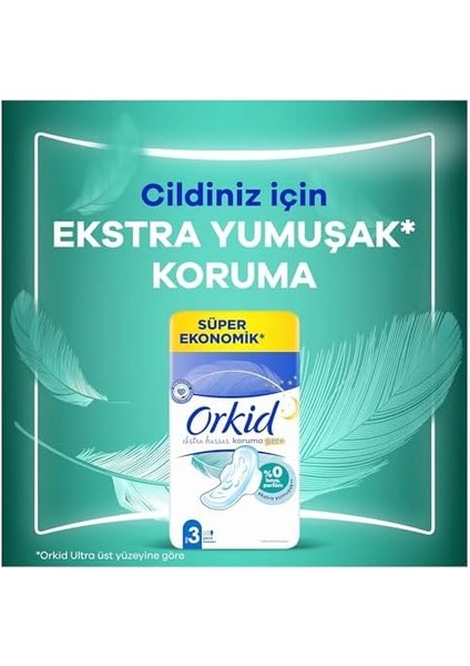 Orkid Extra Hassas Koruma (Boy 3) Gece 6lı Hijyenik Ped