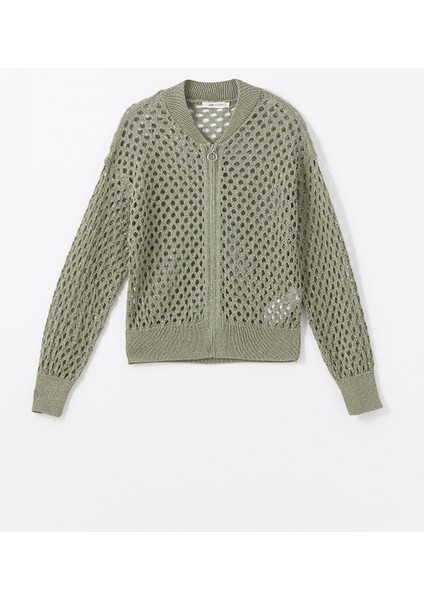 Yeni Sezon Bisiklet Yaka Ajurlu Kadın Triko Hırka indirimleri