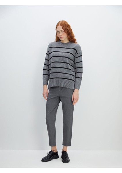 Yeni Sezon Bisiklet Yaka Çizgili Kadın Triko Kazak fiyatları