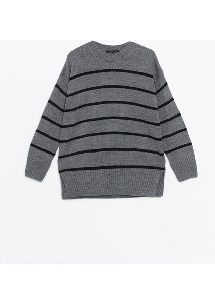 Yeni Sezon Bisiklet Yaka Çizgili Kadın Triko Kazak indirimleri