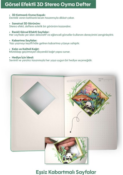3D Panda Temalı Defter fırsatları