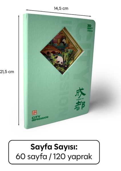 3D Panda Temalı Defter