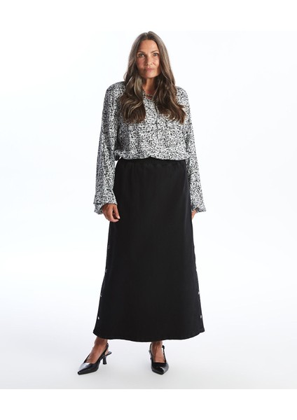 Yeni Sezon Beli Lastikli Kadın Jean Etek