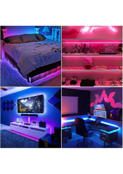 Bluetooth Kumandalı Tv Arkası Rgb USB Şerit LED 5metre fırsatları