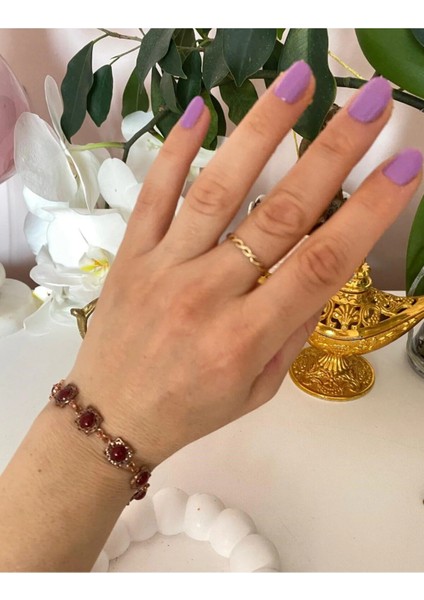 Kırmızı Taşlı Bakır Bileklik fiyatları