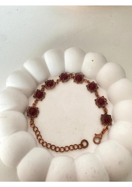 Kırmızı Taşlı Bakır Bileklik fırsatları