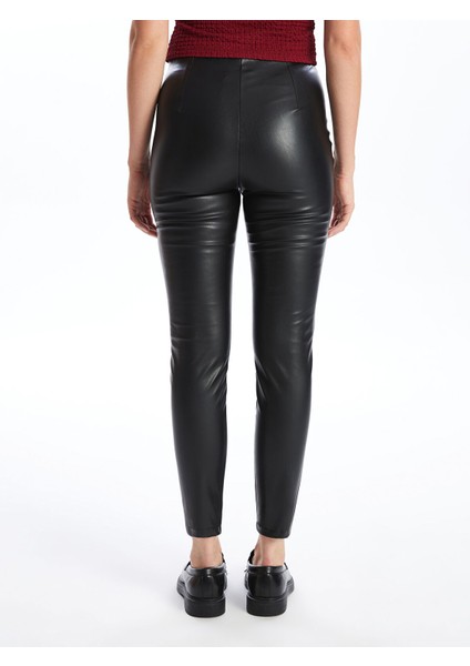 Yeni Sezon Dar Fit Kadın Deri Görünümlü Pantolon fırsatları