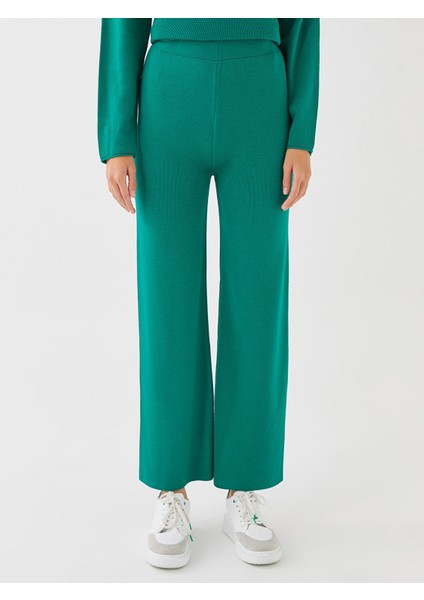 Yeni Sezon Kadın Beli Lastikli Düz Triko Pantolon modelleri