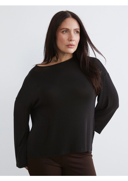 Yeni Sezon Büyük Beden Bisiklet Yaka Bluz