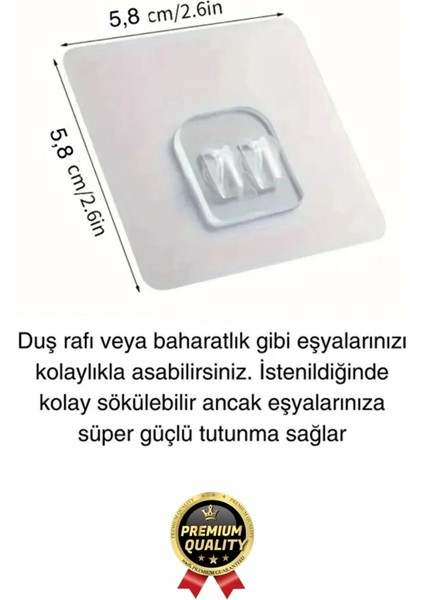 2 Adet Ultra Güçlü Suya Dayanıklı Şeffaf Iz Bırakmaz Mutfak Banyo Raf Tablo Ayna Tutucu Askı Kanca fiyatları