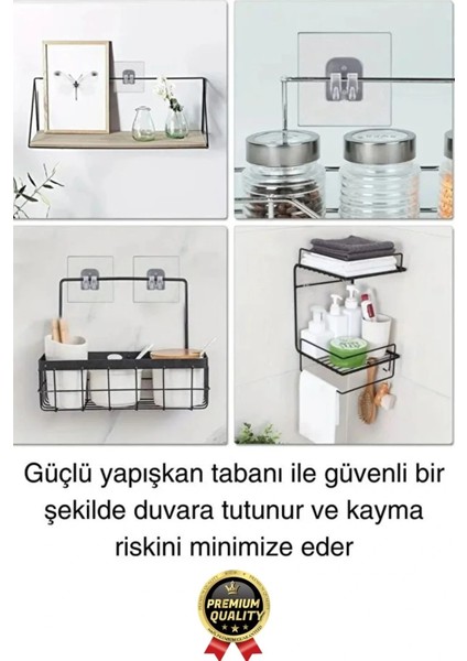 2 Adet Ultra Güçlü Suya Dayanıklı Şeffaf Iz Bırakmaz Mutfak Banyo Raf Tablo Ayna Tutucu Askı Kanca fırsatları