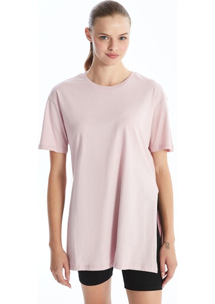 Yeni Sezon Bisiklet Yaka Düz Kısa Kollu Kadın Spor Tişört