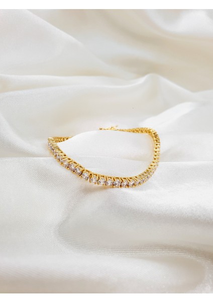 Zirkon Taşlı Altın Kaplama Suyolu Bileklik – Altın Kaplama, Maksimum Işıltı | SF Signature Serisi modelleri