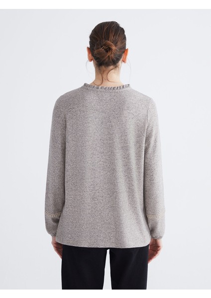 Yeni Sezon Fırfırlı Bisiklet Yaka Bluz fırsatları