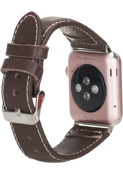 Apple Watch Uyumlu Deri Kordon 42-44-45MM Nm4-As4 Kahve fiyatları