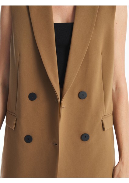 Yeni Sezon Kadın Ceket Yaka Düz Klasik Yelek modelleri