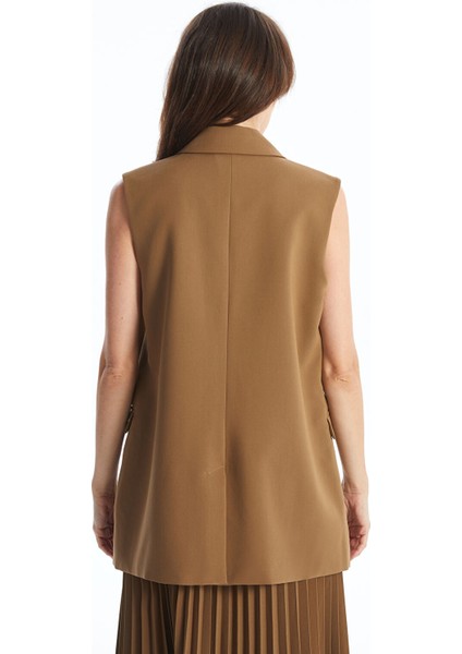 Yeni Sezon Kadın Ceket Yaka Düz Klasik Yelek fırsatları