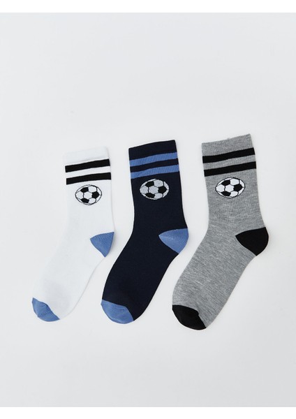 Yeni Sezon Desenli Erkek Çocuk Soket Çorap 3'lü