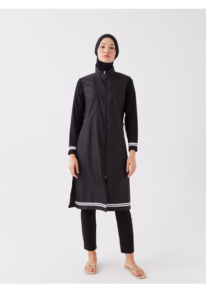 Yeni Sezon Dik Yaka Düz Uzun Kollu Kadın Tesettür Mayo Takımı
