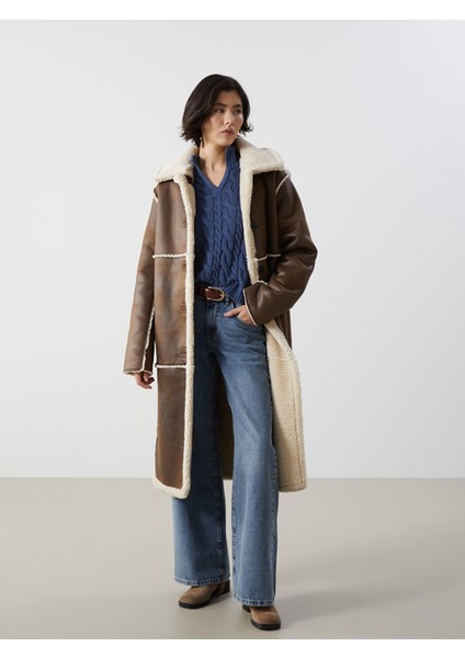 Yeni Sezon Ceket Yaka Çift Taraflı Kadın Kaban modelleri