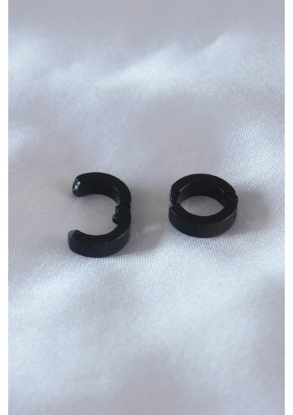 Çelik Siyah Renk Sıkıştırmalı Erkek Küpe - TJ-EKP279 fiyatları