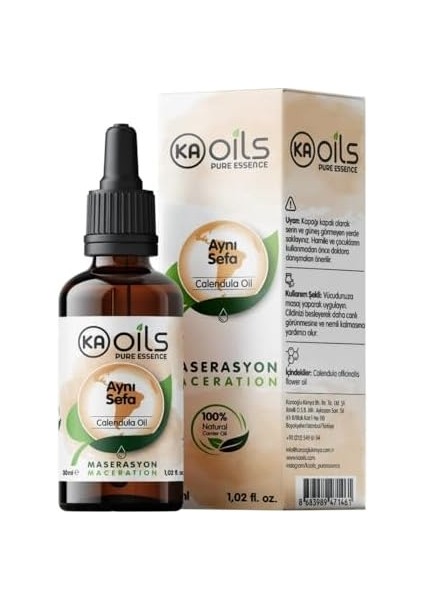 Kaoils Aynısefa Yağı 30 ml | Zeytinyağında Masere Edilmiş | Calendula Infused Oil | Cilt Yatıştırıcı & Koruyucu Bakım |%100 Doğal Bitkisel Yağ – Bebek & Hassas Ciltler Için Uygun modelleri