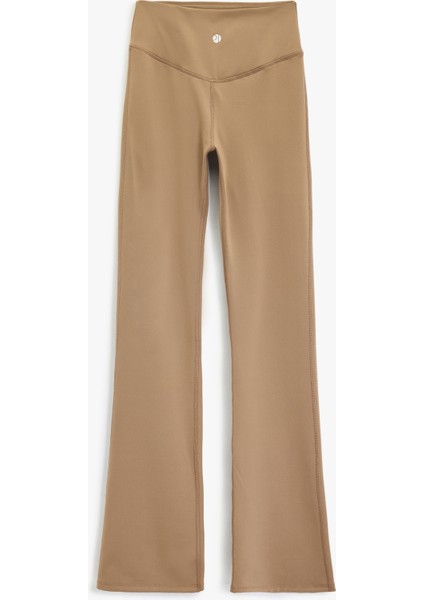 Yüksek Bel Dikiş Detaylı Interlok Slim Fit Ispanyol Paça Spor Tayt fiyatları