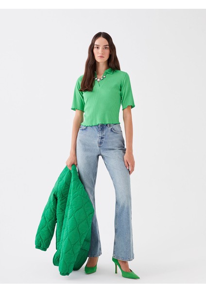 Yeni Sezon Polo Yaka Düz Kısa Kollu Kadın Tişört fiyatları