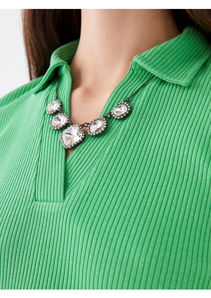 Yeni Sezon Polo Yaka Düz Kısa Kollu Kadın Tişört fırsatları