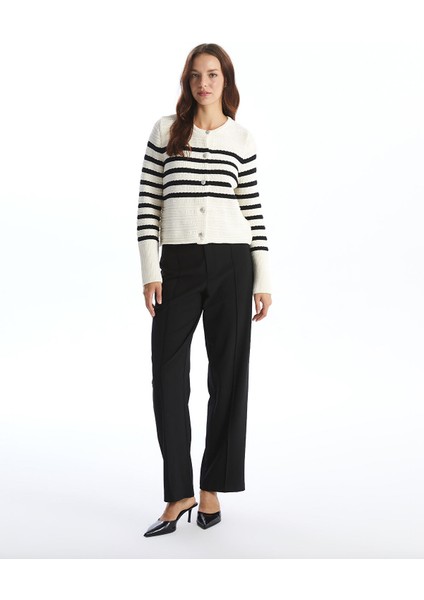 Yeni Sezon Bisiklet Yaka Çizgili Kadın Triko Hırka fiyatları