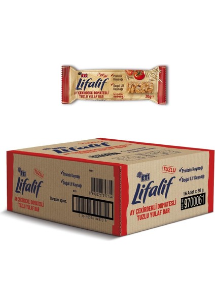 Eti Lifalif Ay Çekirdekli Domatesli Tuzlu Yulaf Bar 30 G x 16 Adet modelleri