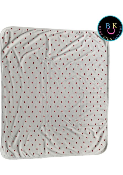 Kalp Baskılı Bebek Battaniyesi 80*90 Çift Kat fiyatları