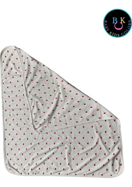 Kalp Baskılı Bebek Battaniyesi 80*90 Çift Kat modelleri
