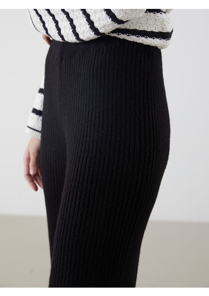 Yeni Sezon Beli Lastikli Kadın Triko Pantolon modelleri