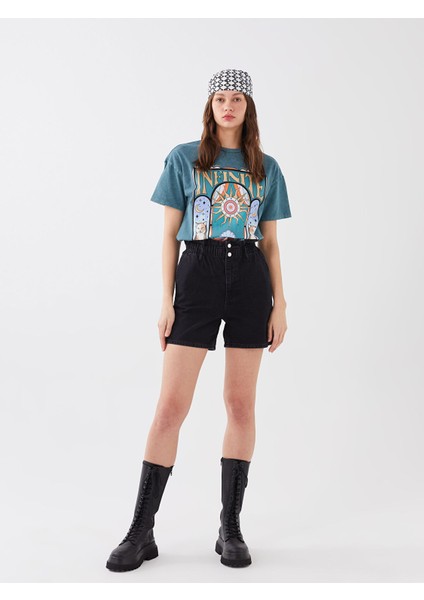 Yeni Sezon Yüksek Bel Rahat Kalıp Kadın Jean Şort fiyatları