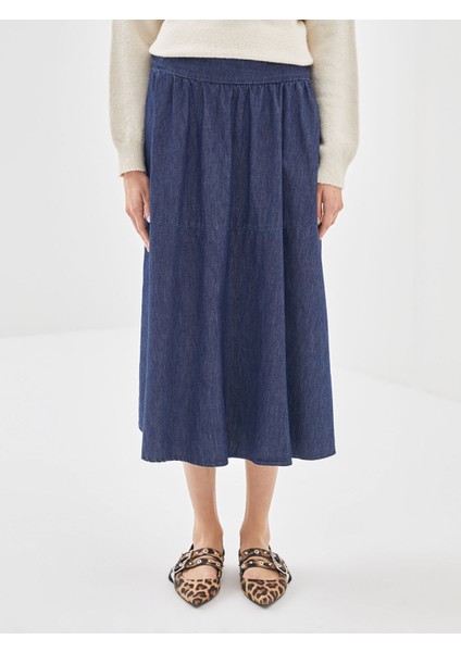 Yeni Sezon Beli Lastikli Kadın Jean Etek fiyatları